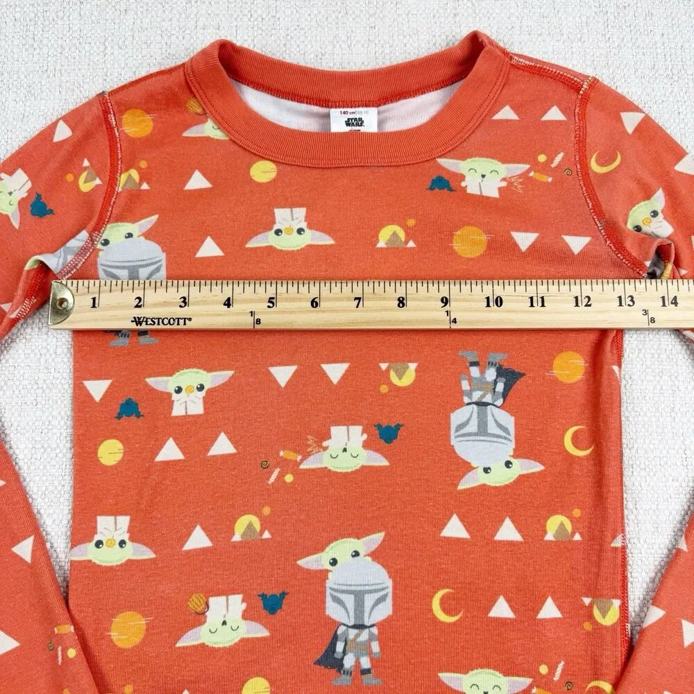 Hanna Andersson Star Wars Baby Yoda Pajama Set Size 140 cm US 10 Orange PJ